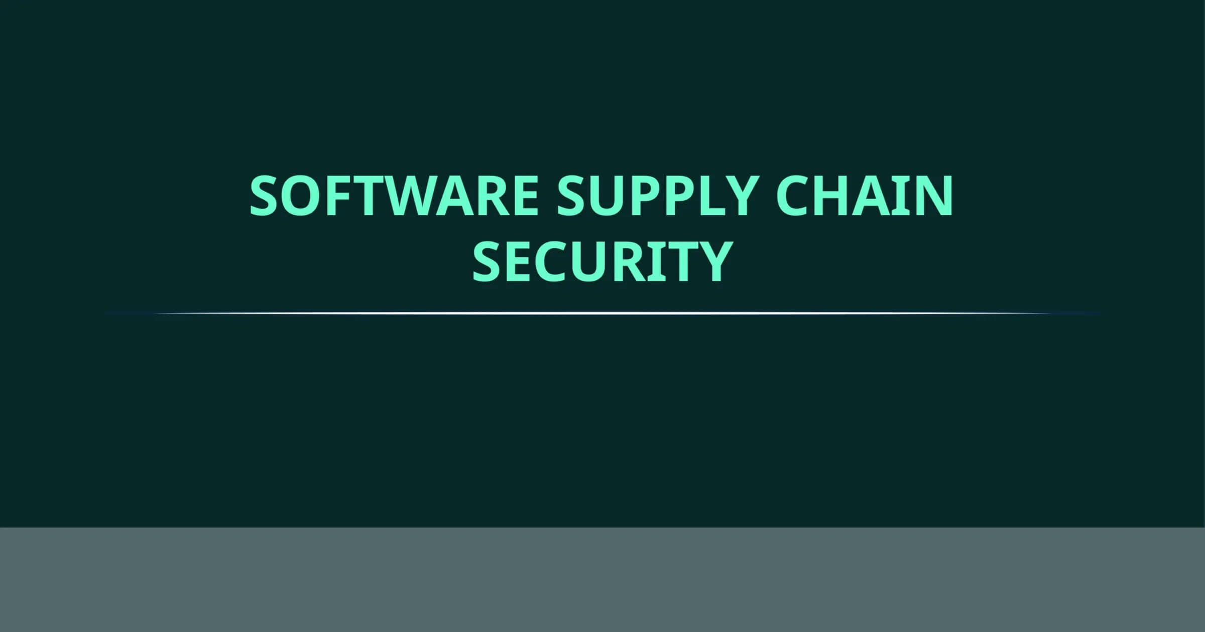 Software Supply Chain Security